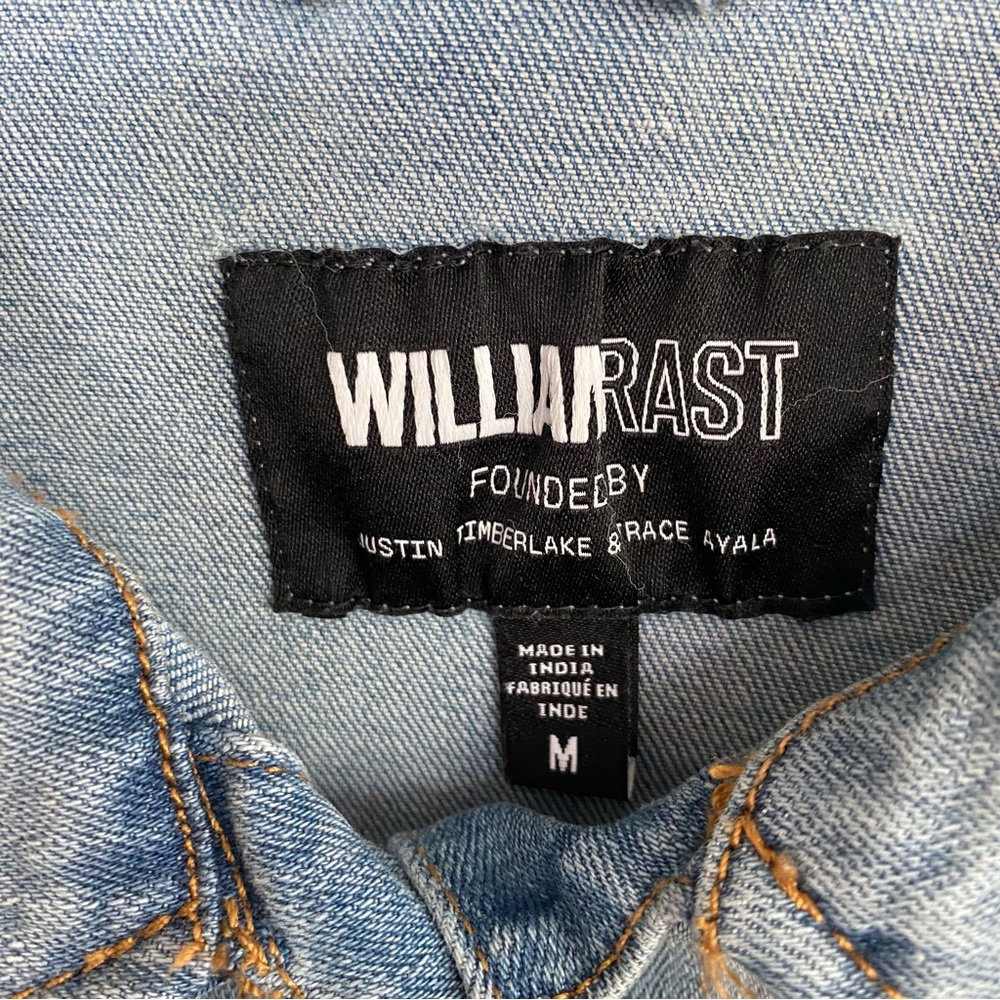 William Rast Blue Floral Embroidered Jean Jacket - Picture 10 of 11